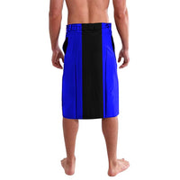 Custom Blue and Black Bowling Lavalava with Exploding Strike Design Pin Graphics - Wonder Print Shop