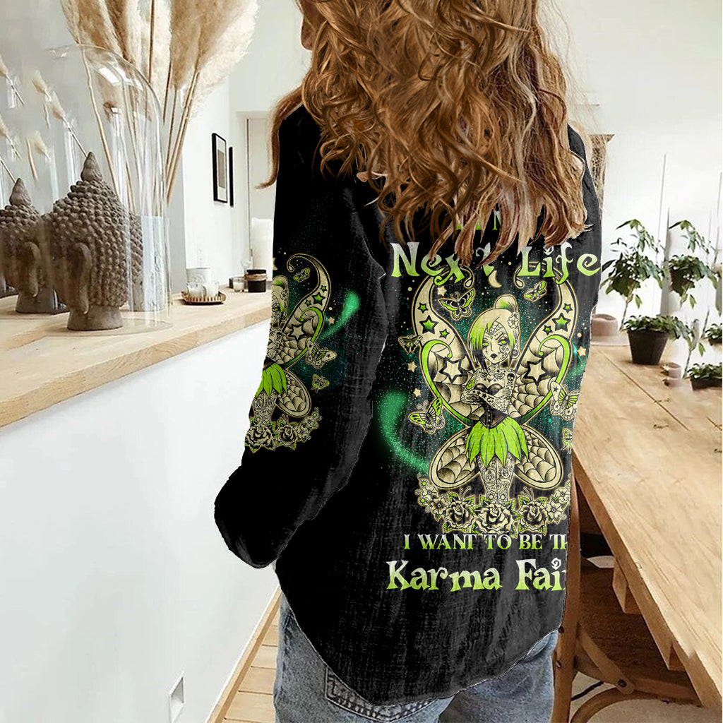 karma-fairy-skull-women-casual-shirt