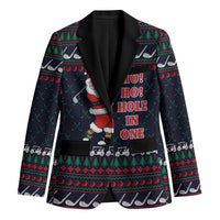 Santa Hole in One Christmas Blazer with Golf Clubs and Festive Pattern - Wonder Print Shop