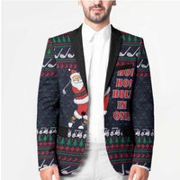 Santa Hole in One Christmas Blazer with Golf Clubs and Festive Pattern - Wonder Print Shop