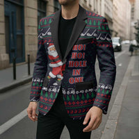 Santa Hole in One Christmas Blazer with Golf Clubs and Festive Pattern - Wonder Print Shop