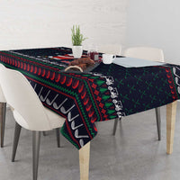 Santa Hole in One Christmas Tablecloth with Golf Clubs and Festive Pattern - Wonder Print Shop