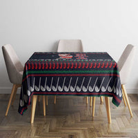 Santa Hole in One Christmas Tablecloth with Golf Clubs and Festive Pattern - Wonder Print Shop