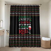 White and Red Christmas Wine Bathroom Set with Festive Pattern and Holiday Cheer - Wonder Print Shop