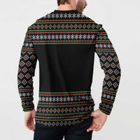 White and Red Christmas Wine Button Sweatshirt with Festive Pattern and Holiday Cheer - Wonder Print Shop
