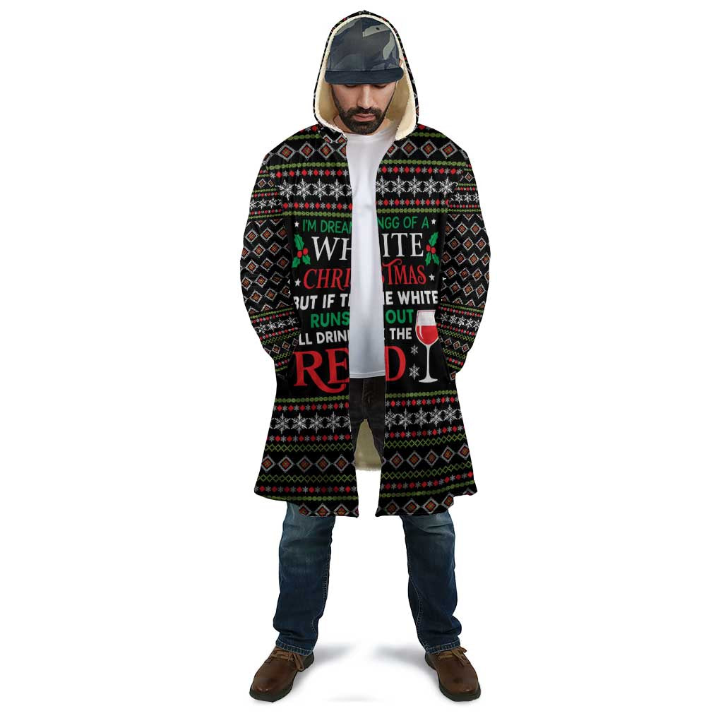 White and Red Christmas Wine Cloak with Festive Pattern and Holiday Cheer - Wonder Print Shop