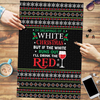 White and Red Christmas Wine Puzzle with Festive Pattern and Holiday Cheer - Wonder Print Shop