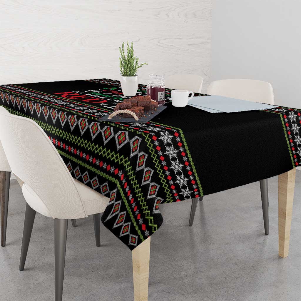White and Red Christmas Wine Tablecloth with Festive Pattern and Holiday Cheer - Wonder Print Shop