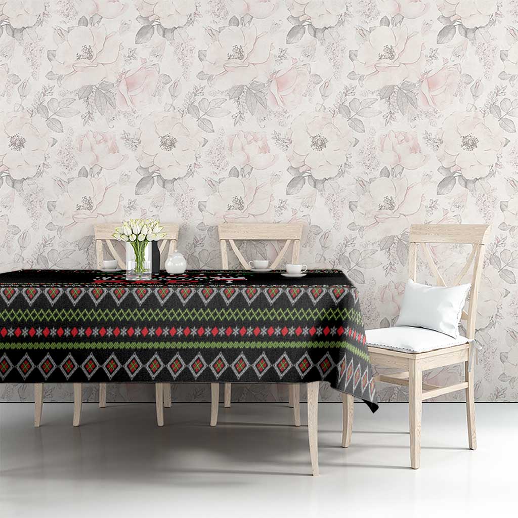 White and Red Christmas Wine Tablecloth with Festive Pattern and Holiday Cheer - Wonder Print Shop