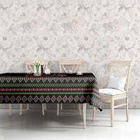 White and Red Christmas Wine Tablecloth with Festive Pattern and Holiday Cheer - Wonder Print Shop