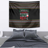 White and Red Christmas Wine Tapestry with Festive Pattern and Holiday Cheer - Wonder Print Shop