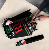 White and Red Christmas Wine Umbrella with Festive Pattern and Holiday Cheer - Wonder Print Shop