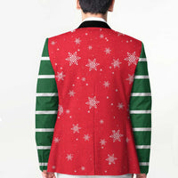 Bossy Elf Christmas Blazer with Snowflakes and Striped Sleeves - Wonder Print Shop