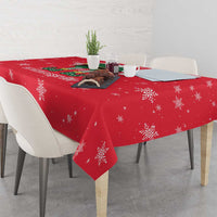 Bossy Elf Christmas Tablecloth with Snowflakes and Striped Sleeves - Wonder Print Shop