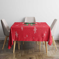 Bossy Elf Christmas Tablecloth with Snowflakes and Striped Sleeves - Wonder Print Shop