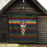 Rainbow Jesus Ah Men Christmas Quilt with Colorful Stripes and Holiday Pattern - Wonder Print Shop