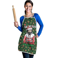 Go Jesus It's Your Birthday Christmas Apron with Presents and Festive Pattern - Wonder Print Shop