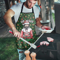 Go Jesus It's Your Birthday Christmas Apron with Presents and Festive Pattern - Wonder Print Shop