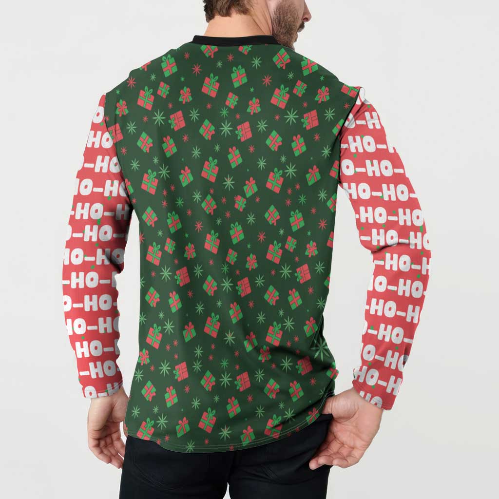 Go Jesus It's Your Birthday Christmas Button Sweatshirt with Presents and Festive Pattern - Wonder Print Shop