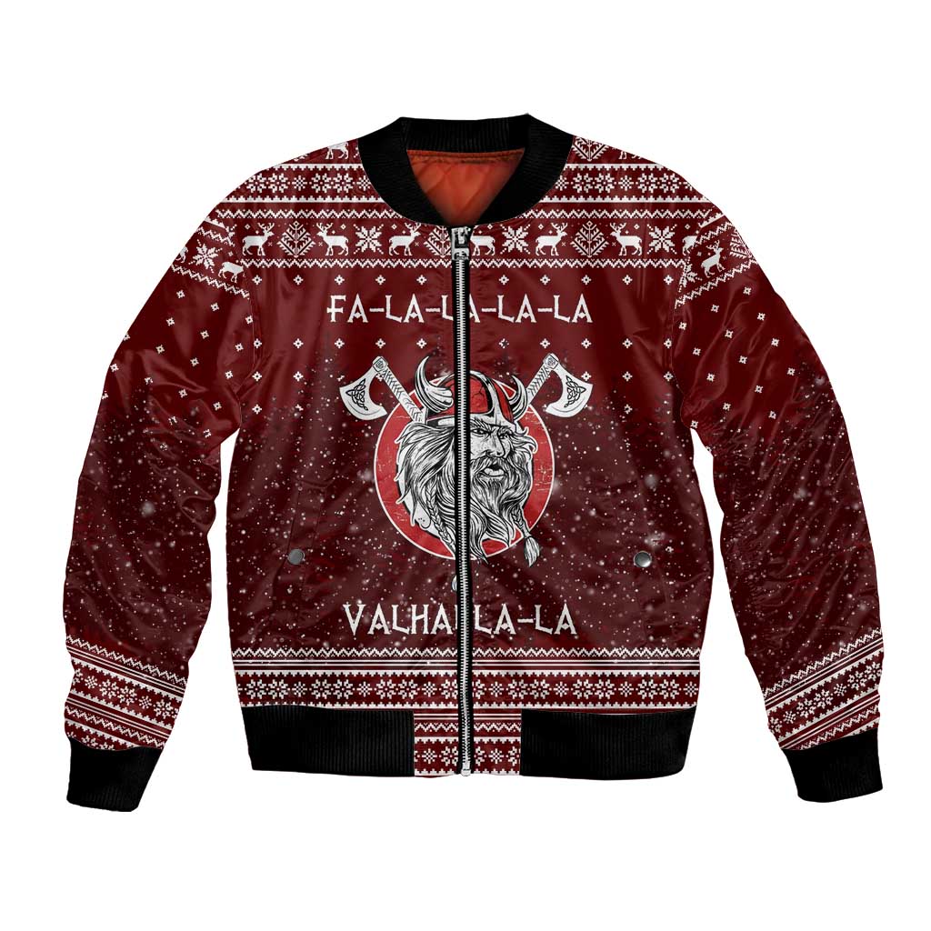 Vikings Fa La La La Christmas Bomber Jacket Xmas Holiday Patterns - Wonder Print Shop