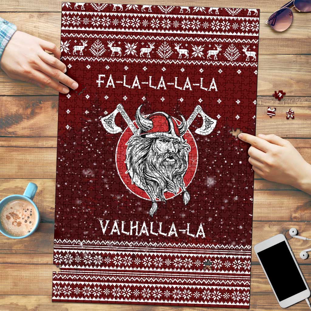 Vikings Fa La La La Christmas Puzzle Xmas Holiday Patterns - Wonder Print Shop