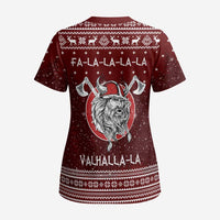 Vikings Fa La La La Christmas Scrub Top Xmas Holiday Patterns - Wonder Print Shop