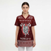 Vikings Fa La La La Christmas Scrub Top Xmas Holiday Patterns - Wonder Print Shop