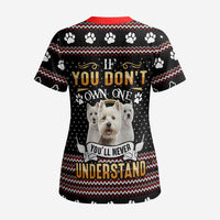 West Highland White Terrier Christmas Scrub Top Xmas Holiday Patterns - Wonder Print Shop