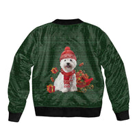 West Highland White Terrier Christmas Sleeve Zip Bomber Jacket Xmas Holiday Patterns - Wonder Print Shop