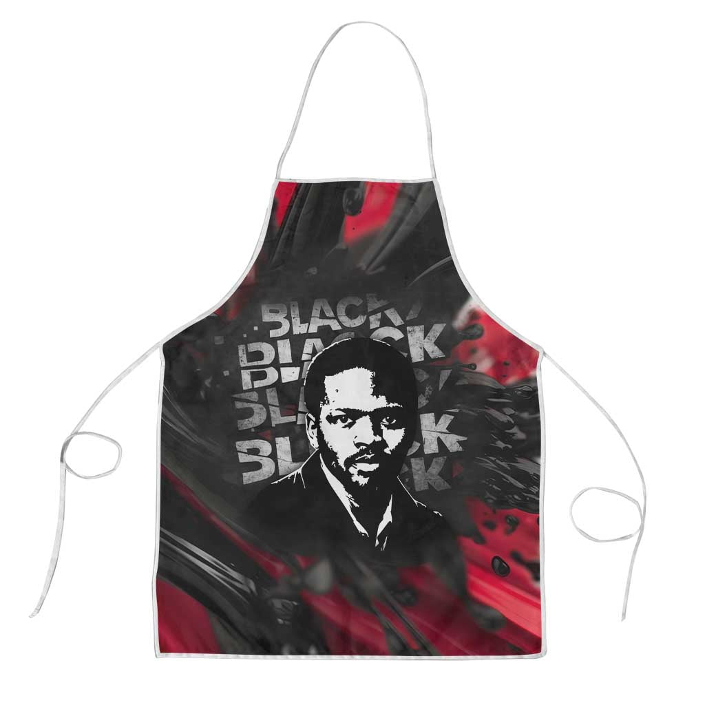 Steve Biko Apron with Black Consciousness Portrait, Power Fist Symbol and Red-Black Freedom - Wonder Print Shop