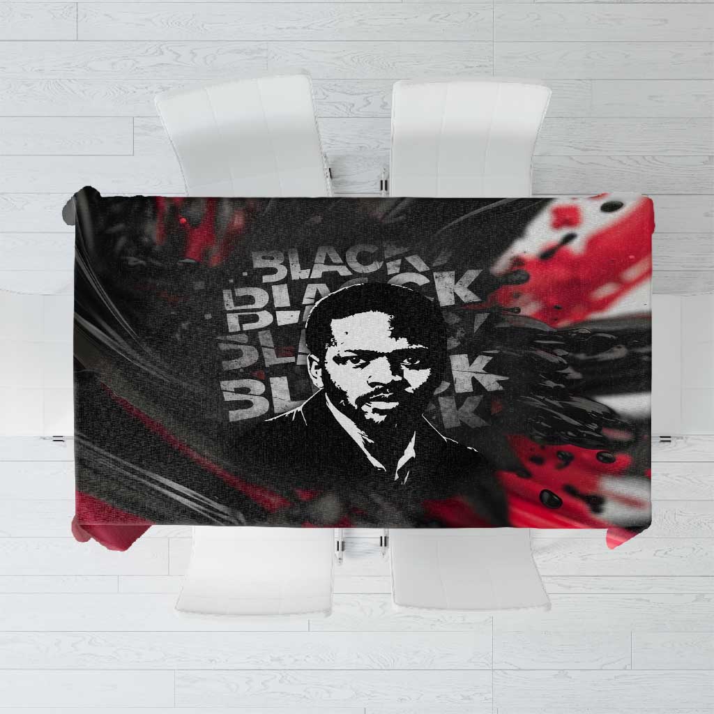 Steve Biko Tablecloth with Black Consciousness Portrait, Power Fist Symbol and Red-Black Freedom - Wonder Print Shop