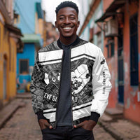 Steve Biko Bomber Jacket with Monochrome Portrait, Ideas Do Not Die Quote - Wonder Print Shop