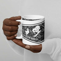Steve Biko Ceramic Mug with Monochrome Portrait, Ideas Do Not Die Quote - Wonder Print Shop