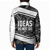 Steve Biko Padded Jacket with Monochrome Portrait, Ideas Do Not Die Quote - Wonder Print Shop
