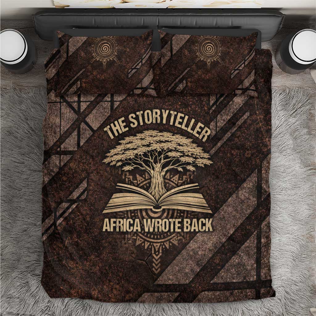Chinua Achebe Bedding Set with Tribal Symbol Design, The Storyteller Quote and Africa Wrote Back - undefined