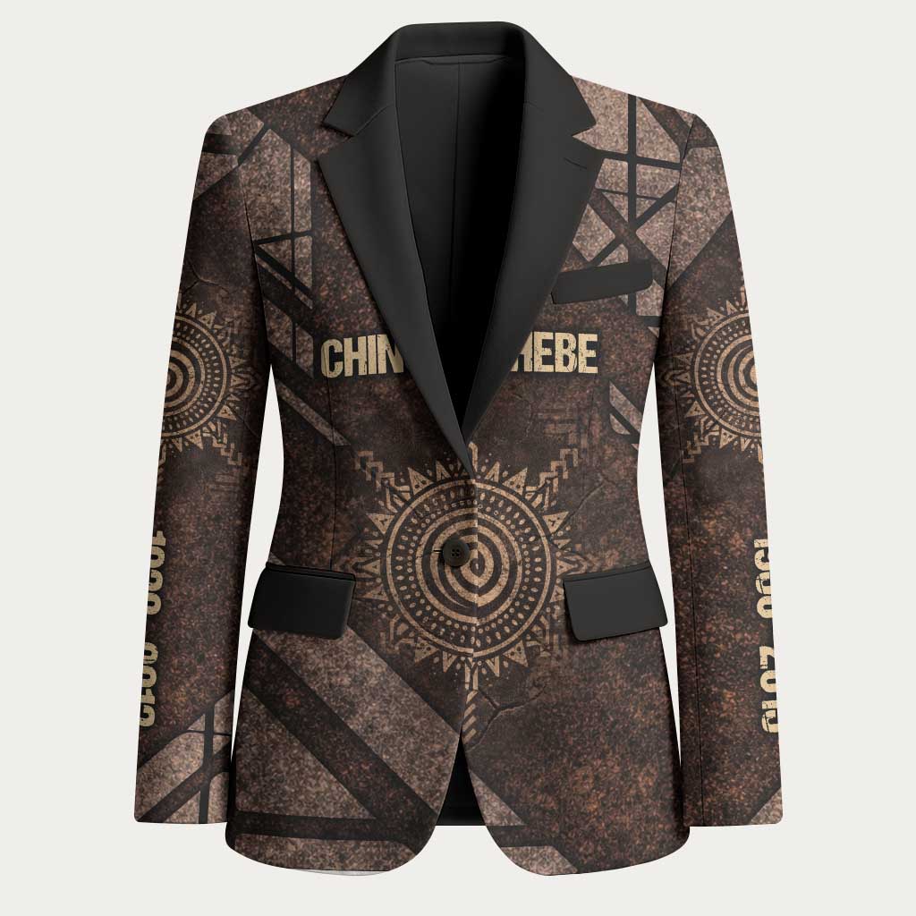 Chinua Achebe Blazer with Tribal Symbol Design, The Storyteller Quote and Africa Wrote Back - Wonder Print Shop