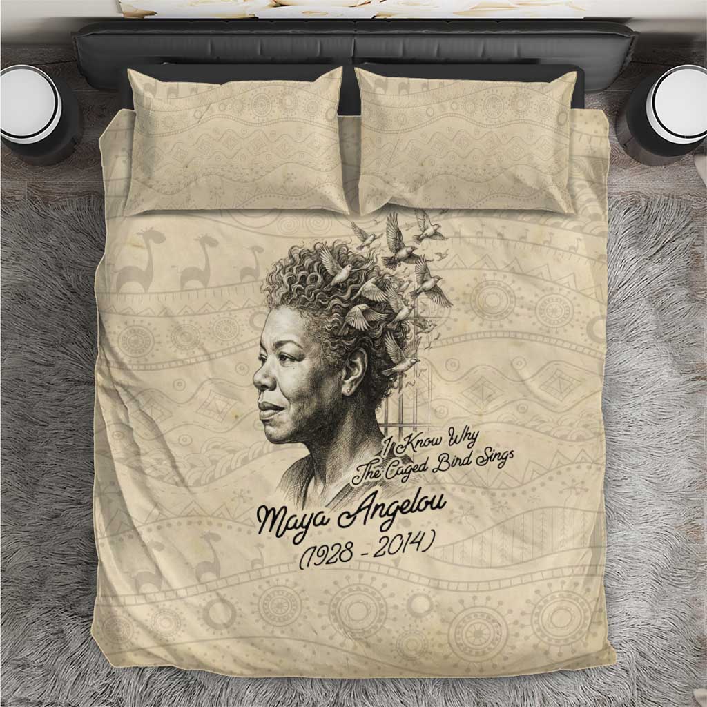 Maya Angelou Bedding Set I Know Why The Caged Bird Sings - Wonder Print Shop