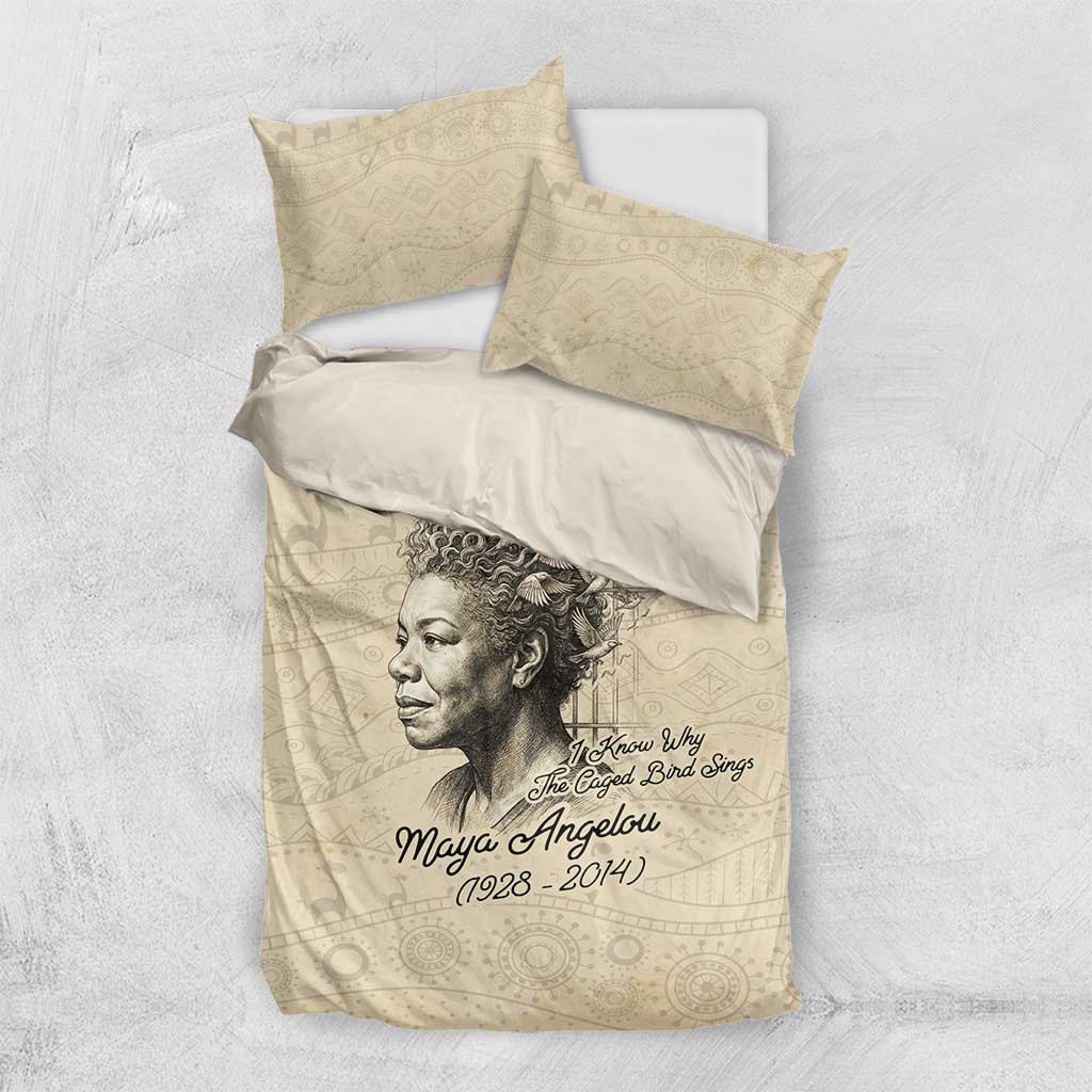 Maya Angelou Bedding Set I Know Why The Caged Bird Sings - Wonder Print Shop