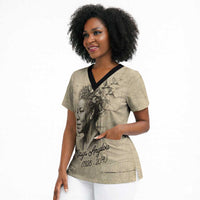 Maya Angelou Scrub Top I Know Why The Caged Bird Sings - Wonder Print Shop