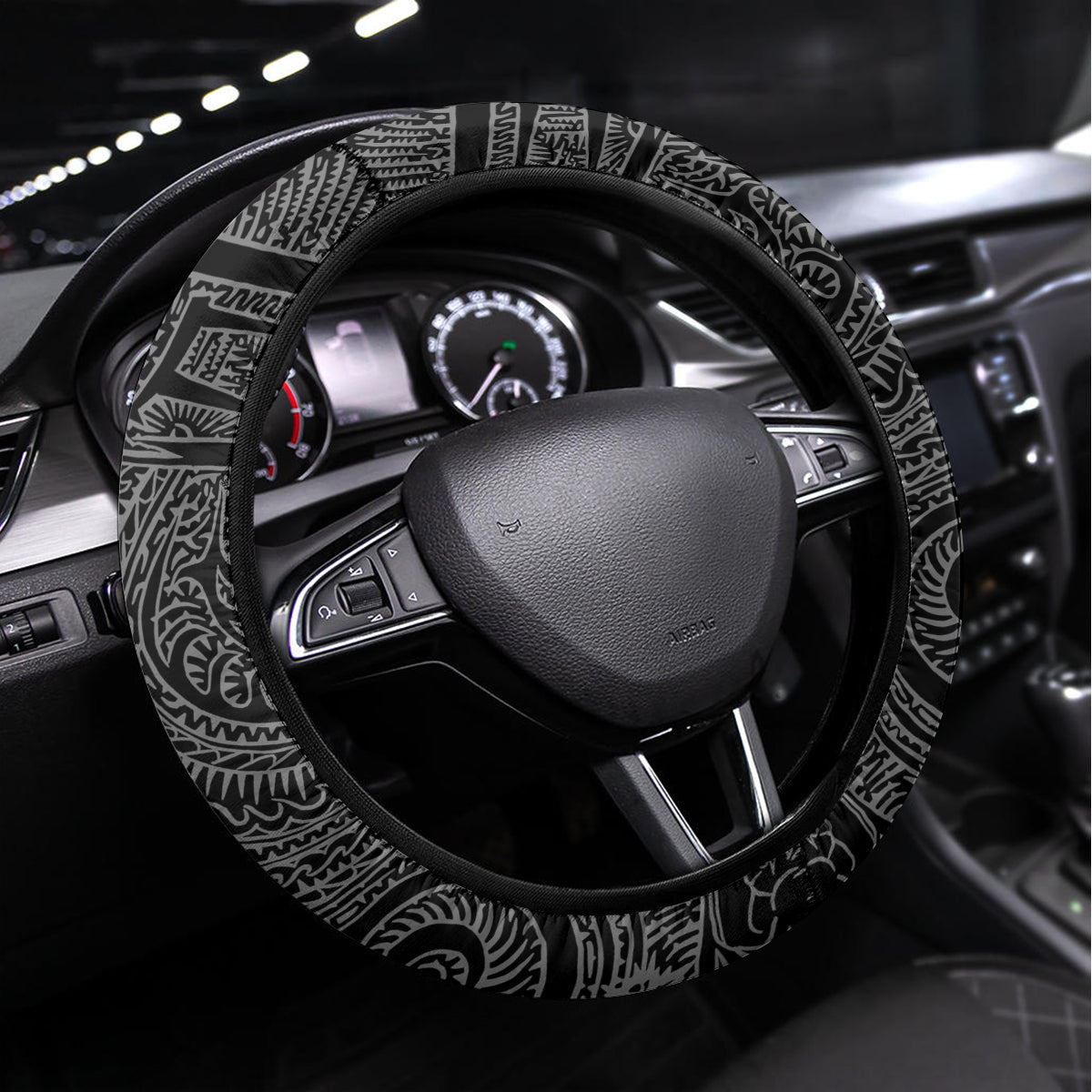 Torest Trait Islands Mix Crocodine Aboriginal Pattern Steering Wheel Cover