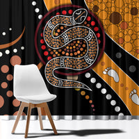 Multicolor snake dot curtain panel with large coiled snake graphic and dotted accents
