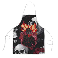 Ghost Valentine Apron with Rockets Skull Heart Pattern