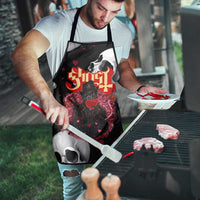 Ghost Valentine Apron with Rockets Skull Heart Pattern