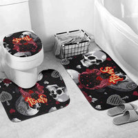 Ghost Valentine Bathroom Set with Rockets Skull Heart Pattern