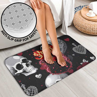 Ghost Valentine Bathroom Set with Rockets Skull Heart Pattern