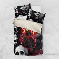 Ghost Valentine Bedding Set with Rockets Skull Heart Pattern