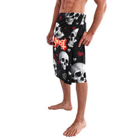 Ghost Valentine Lavalava with Rockets Skull Heart Pattern