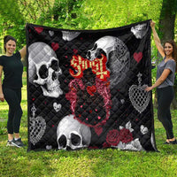 Ghost Valentine Quilt with Rockets Skull Heart Pattern