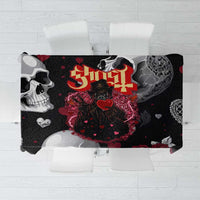 Ghost Valentine Tablecloth with Rockets Skull Heart Pattern