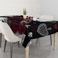 Ghost Valentine Tablecloth with Rockets Skull Heart Pattern